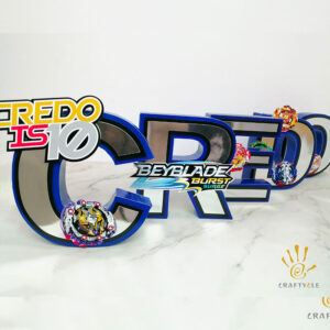 3D Custom Personalized Name Lettering Beyblade Anime Character Party Decoration