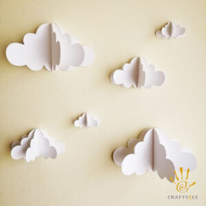 Cutout Cloud Paper Craft Wall Decor 6pcs Various Size