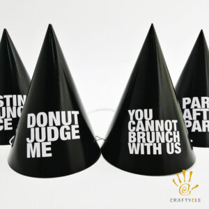 Party Hats Personalised Breakfast Theme Black Party Event Hat