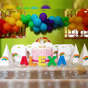Setup Personalised Rainbow Theme Setup Kids Birthday Party Decorations