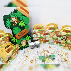 Package Personalised Safari Jungle First Birthday Party Decorations Set