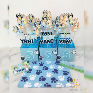 Package Personalised Bluey Kids Birthday Party Decorations Party Props Supplies