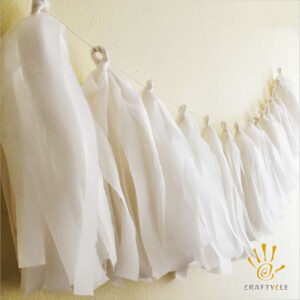 Bunting Banner White Tassle Garland
