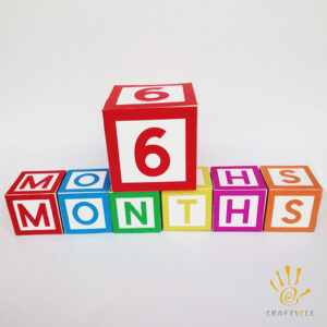 3D Blocks 6 Months Photo Props Cube Box Party Decorations