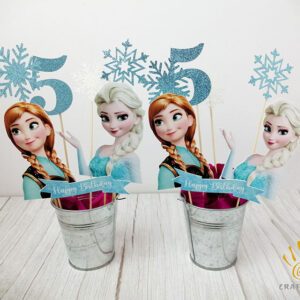 Centerpiece Frozen Theme Elsa Anna Party Birthday Decorations Glitters Centerpiece