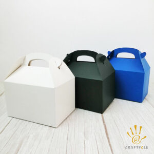 6pcs Favour Boxes Gable Boxes White Black Blue