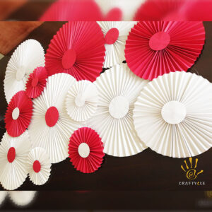 Paper Rosette Red White Party Decorations