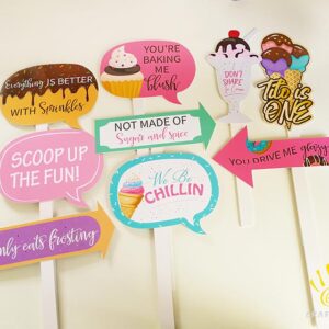 Handheld Photo Booth Props Ice Cream Theme