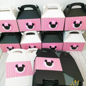 Minnie Mouse Polkadot Girl Birthday Treat Favour Food Party Pack Boxes