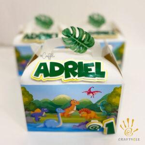 Dino Theme Treat Gable Party Pack Boxes Bags