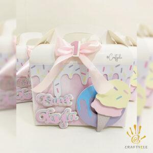 Ice Cream Candyland Sweet Theme Treat Gable Party Pack Boxes Bag