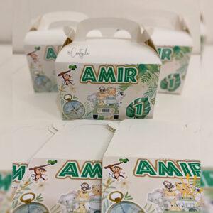 Jungle Safari Animals Zoo Theme Treat Gable Party Pack Boxes Bags
