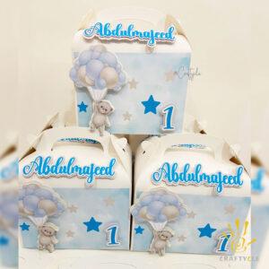 Teddy Bear Hot Air Balloon Treat Gable Boxes Party Pack