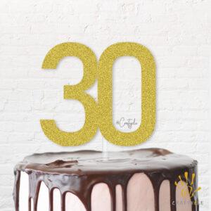 30 Thirty Birthday Topper Caketopper Cake Hbd Gold Glitters Golden