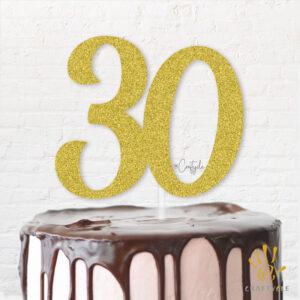 30 Thirty Birthday Topper Caketopper Cake Hbd Gold Glitters Golden
