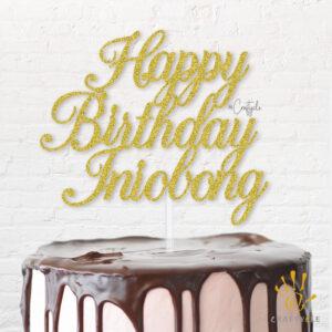 Imaobong Birthday Beautiful Topper Caketopper Cake Gold Glitters