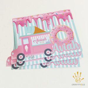 Candy Land Ice Cream Bus Placemat Print Party Decorations