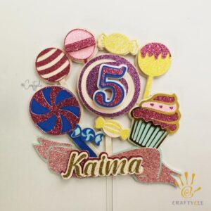 Candy Land Sweet Birthday Layer Pop Up Shaker Cake Topper