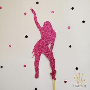 Cake Topper Custom Cake Topper Pink Black Glitters
