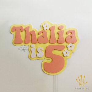 Groovy Vintage 80s Birthday Layer Pop Up Shaker Cake Topper