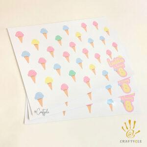 Ice Cream Placemat Print Party Decorations