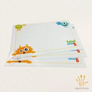 Little Monster Placemat Print Party Decorations