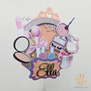 Make Up Beauty Birthday Spa Layer Pop Up Shaker Cake Topper