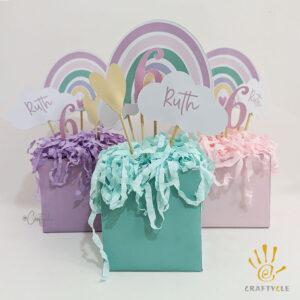 Pasted Rainbow Kids Party Craft Decor Centerpiece