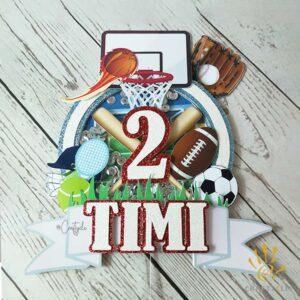 Sports Football Soccer Birthday Layer Pop Up Shaker Cake Topper