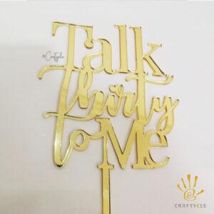 Talk Thirty To Me Acrylic Cake Topper Decorations Charm Mirror Gold