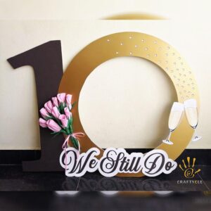 Photo Booth Frame 10 Years Anniversary Marriage Party Celebration Decoration
