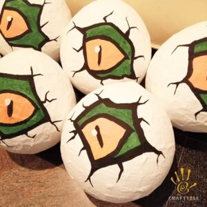 Paper Mache Dinosaur Egg Party Props